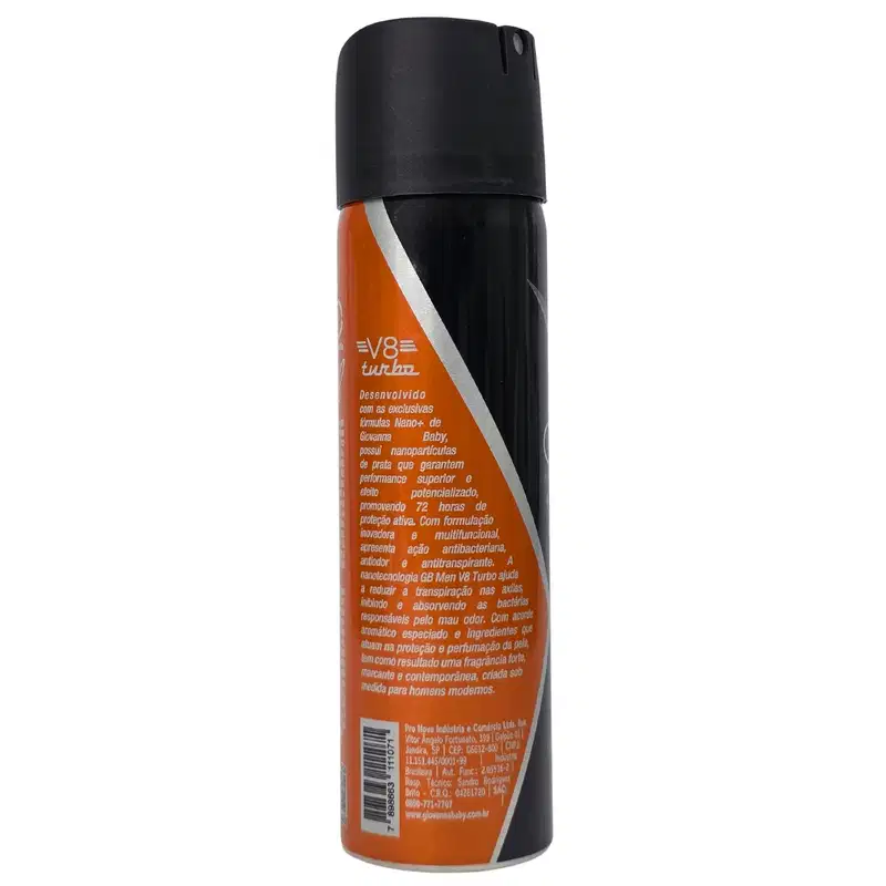 Giovanna Baby GB Men Desodorante Aerossol V8 Turbo 72h Vegano 150ml / 90g