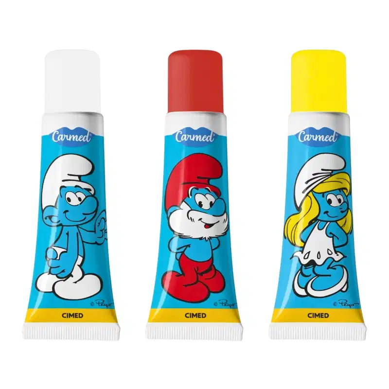 Cimed Carmed Hidratante Labial Os Smurfs Blueberry Incolor 10g