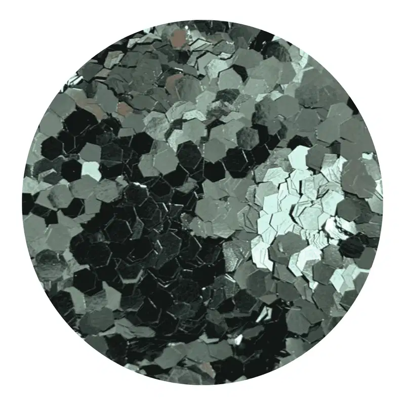 Glitter Hexagonal Azul Metalizado com Reflexo Prateado 3g