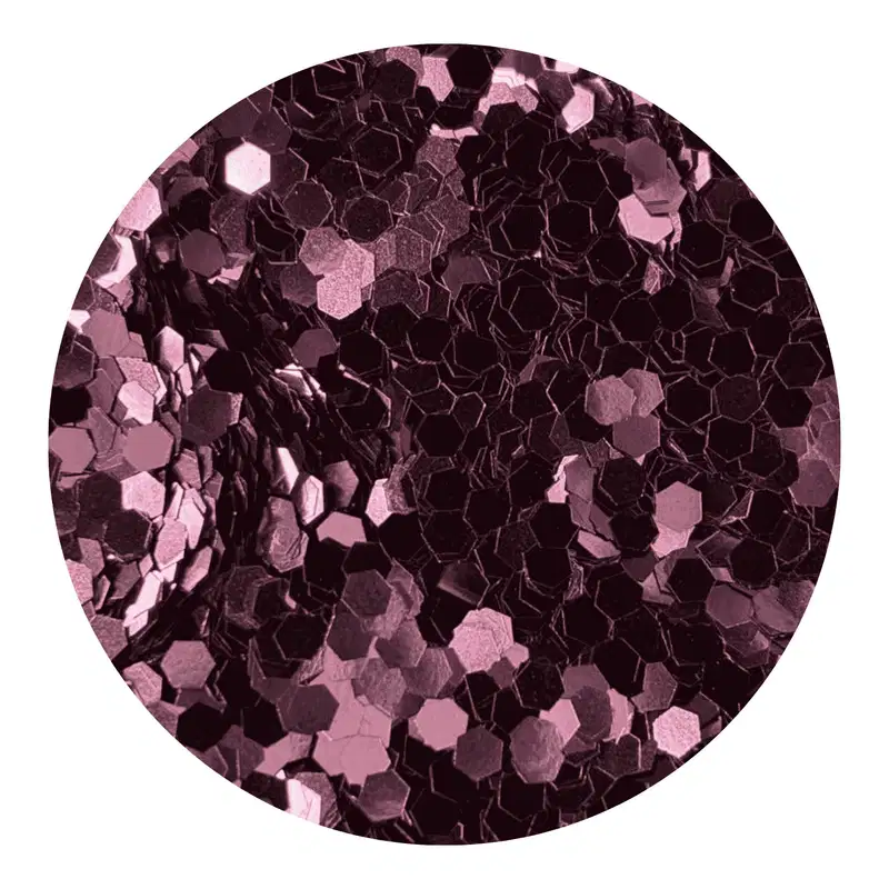 Glitter Hexagonal Rosa Metalizado com Reflexo Prateado 3g