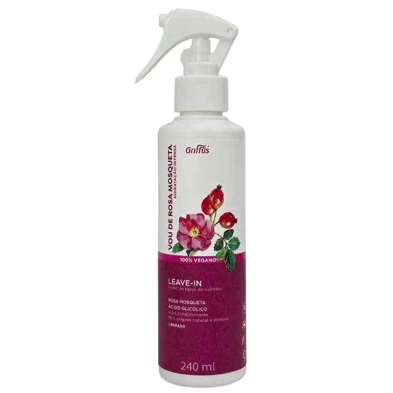 Griffus Vou de Rosa Mosqueta Leave-in Hidratação Intensa Vegano 240ml