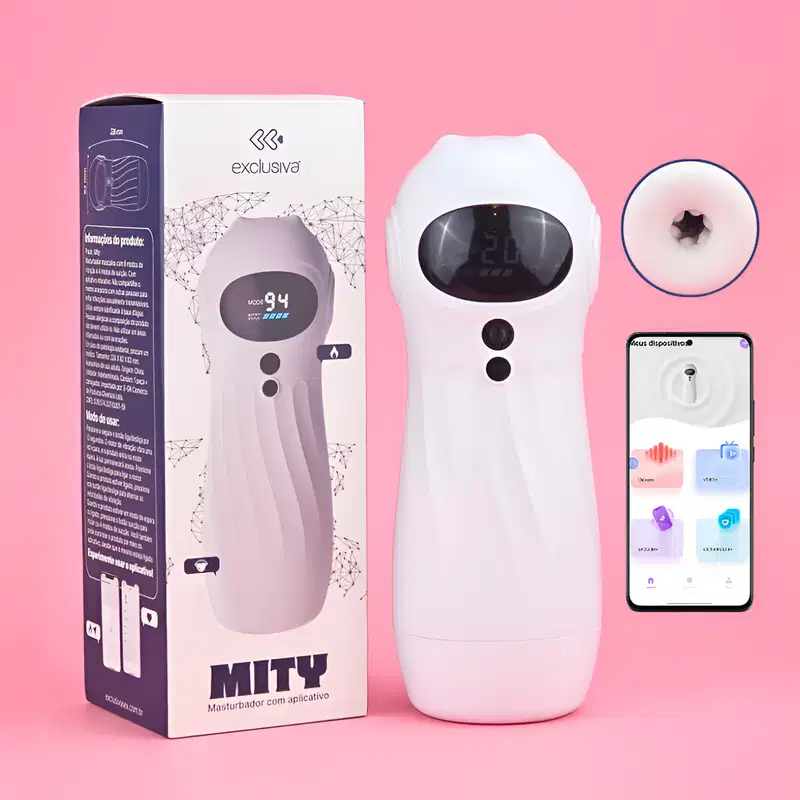 Masturbador com Vibrações, Sucções e App - Exclusiva Mity