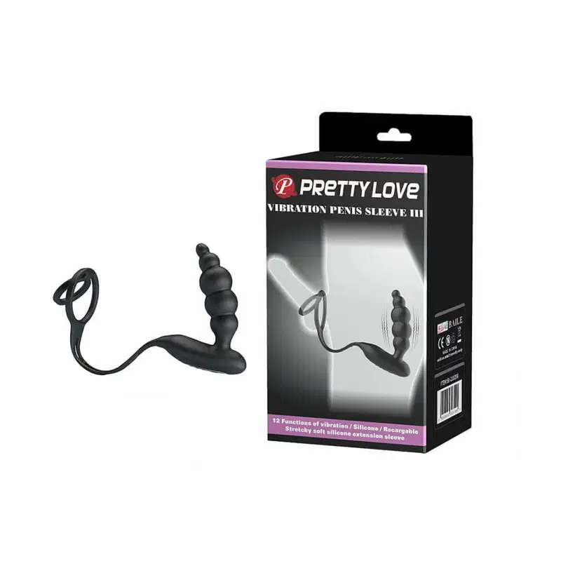 Pretty Love Vibration Penis Sleeve 3 - Plug Anal em Silicone