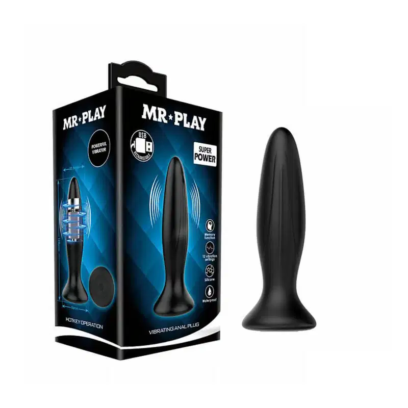 Plug Anal em Silicone com 12 Vibrações - Pretty Love Mr Play