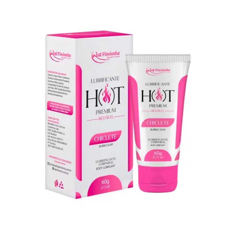 Lubrificante Corporal Beijável com Efeito Hot - Chiclete