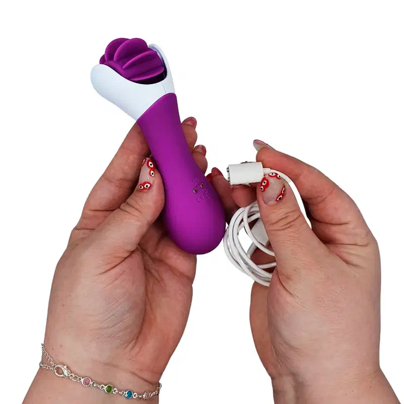 Estimulador Clitoriano com Línguas - Roxo | S-Hande Hunter