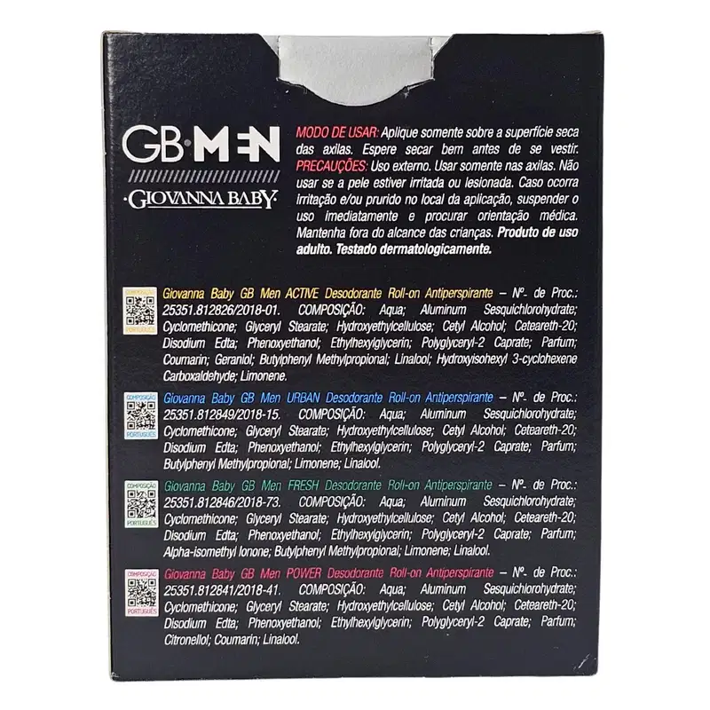 Giovanna Baby GB Men Kit 2 Desodorante Roll-on Power 48h Vegano 50ml Cada