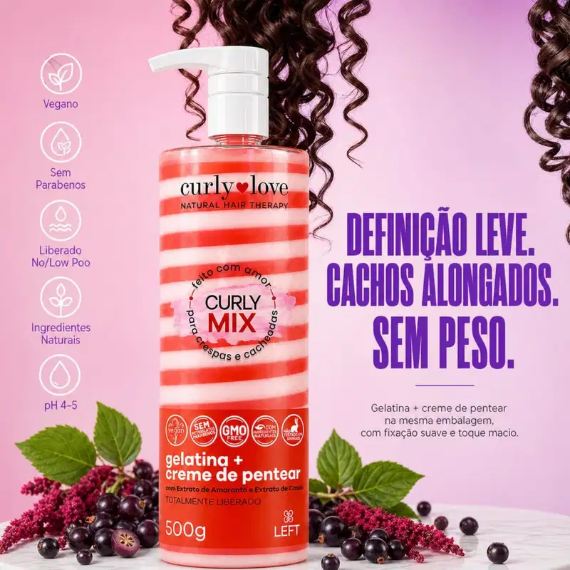 Curly Mix Gelatina + Creme de Pentear 500g - Curly Love