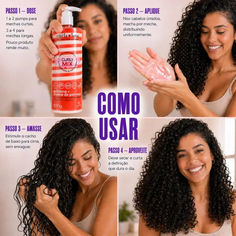 Curly Mix Gelatina + Creme de Pentear 500g - Curly Love