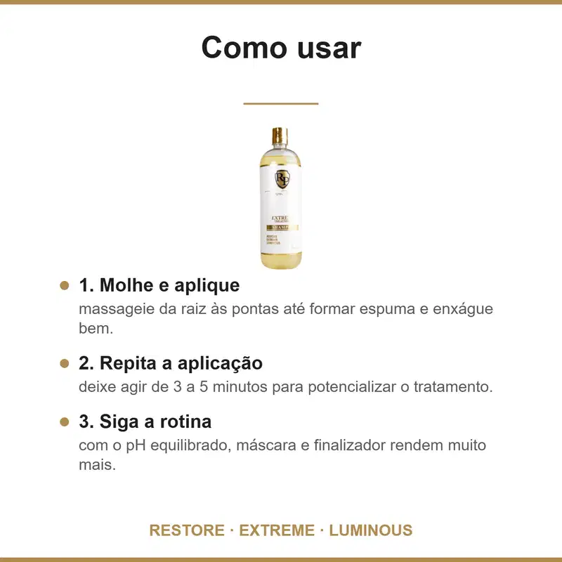 Shampoo Extreme 1 Litro Pós Química Robson Peluquero