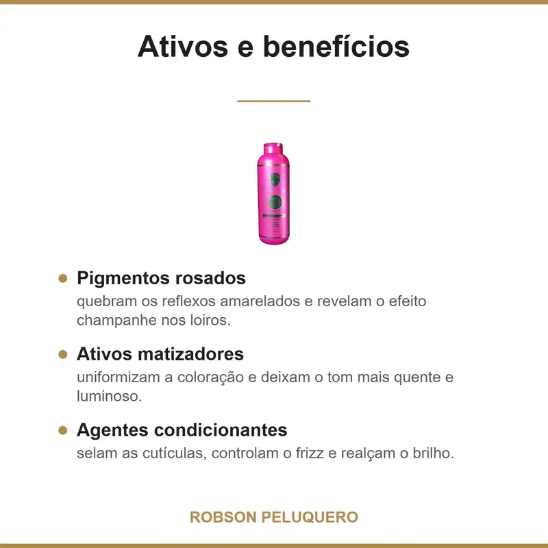 Matizador Pink 1 Litro Loiro Champagne Robson Peluquero Loiro Champagne