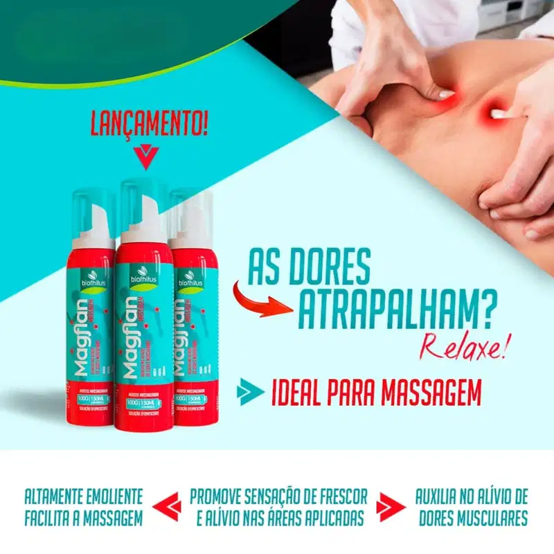 Kit Magflan Mousse + Cápsulas Dores Articulações - Biofhitus