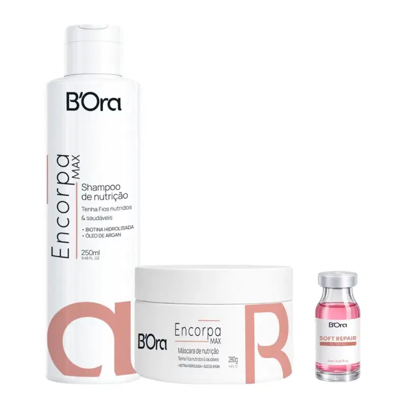 Kit Encorpa Max Shampoo 250ml + Máscara 280g + Ampola Nutrição - B'Ora