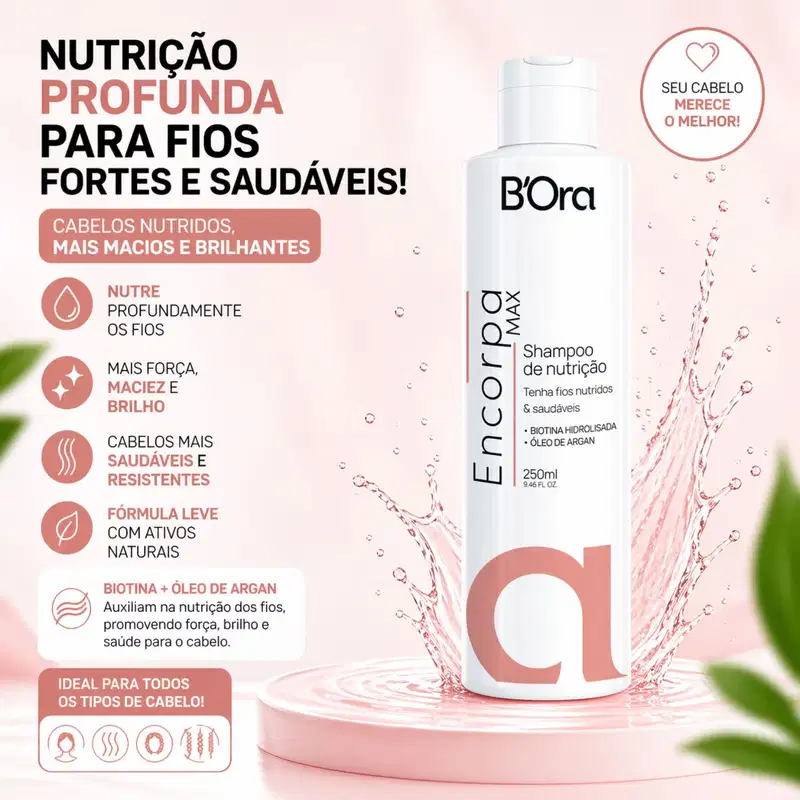 Kit Encorpa Max Shampoo 250ml + Máscara 280g + Ampola Nutrição - B'Ora