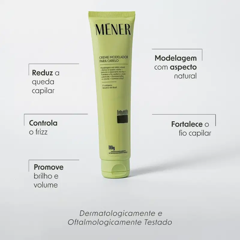 Creme Modelador De Cabelo MÉNER - Antiqueda - 110g