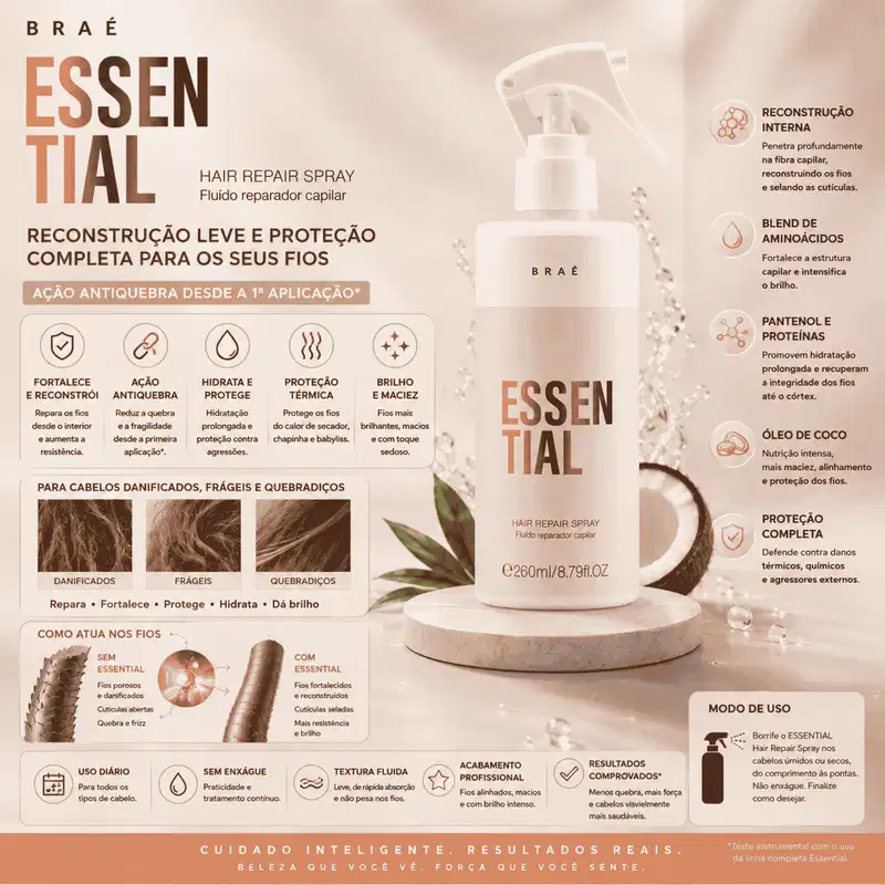 BRAÉ Essential - Fluido Reparador Capilar 260ml