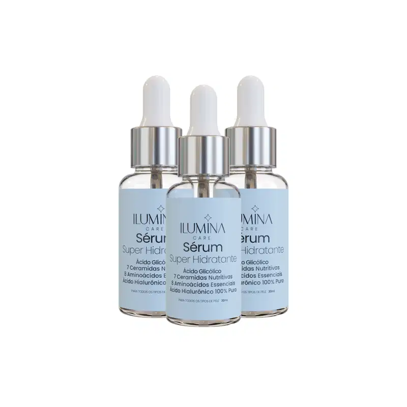 Kit 3 Sérum Super Hidratante Anti Envelhecimento 30ml Ilumina Care