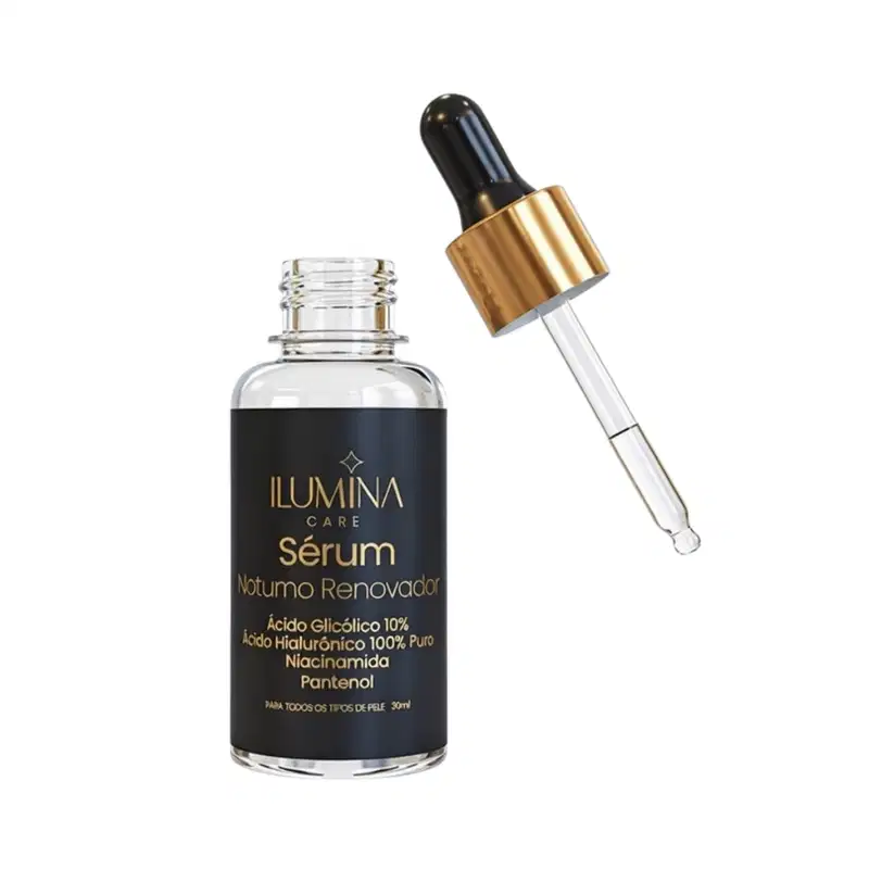 Kit 4 Sérum Noturno Renovador Ácido Hialurônico 30ml Ilumina Care