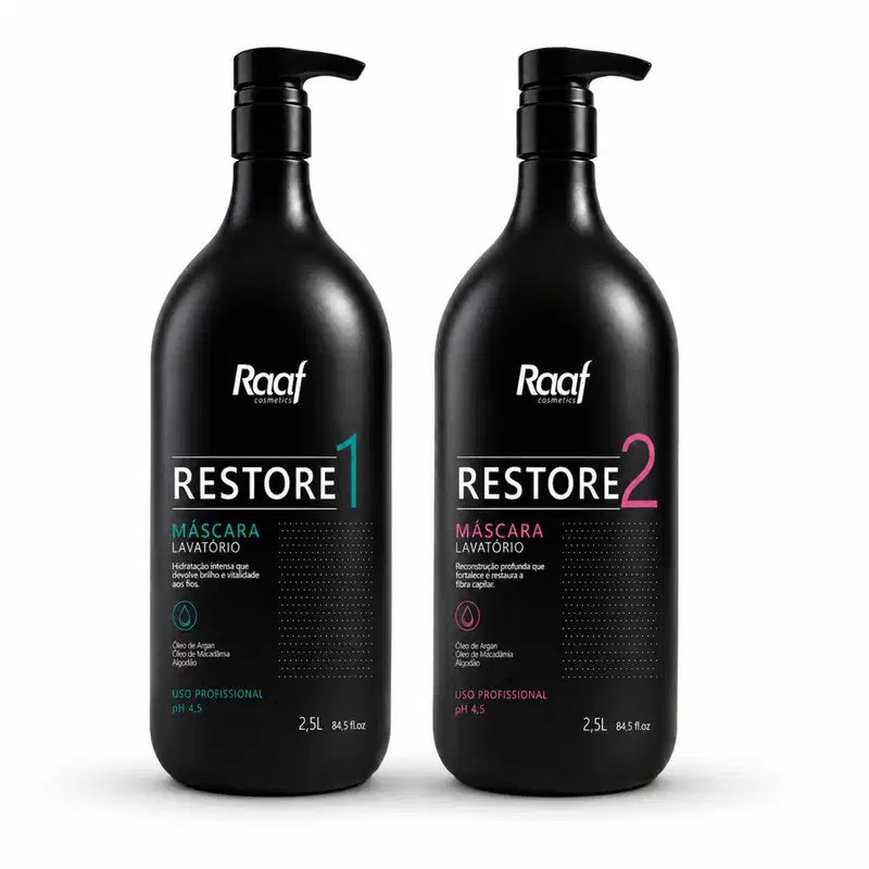 Kit Lavatório Profissional Shampoo e Máscara Restore Raaf Cosmetics - 2,5L