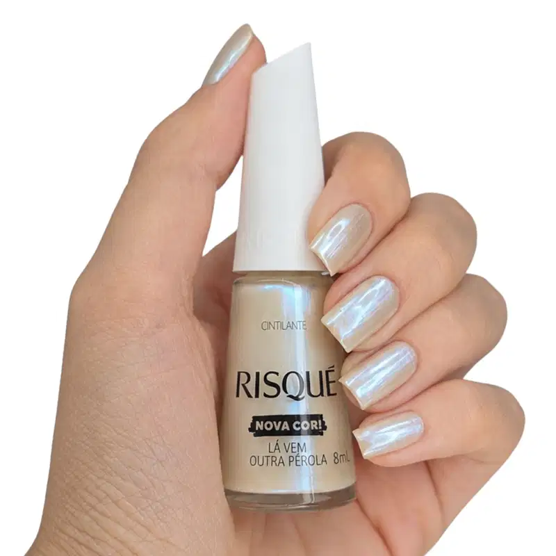 Risque Cintilante Esmalte Lá Vem Outra Perola 8ml