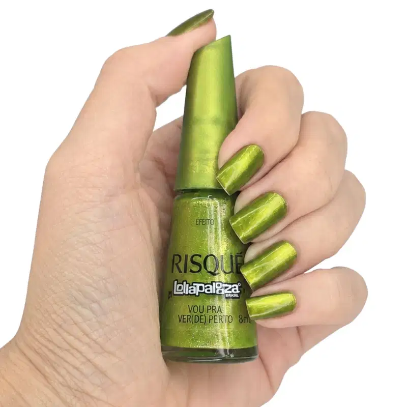 Risque Lollapaloza Brasil Esmalte Efeito Vou Pra Ver(de) Perto 8ml