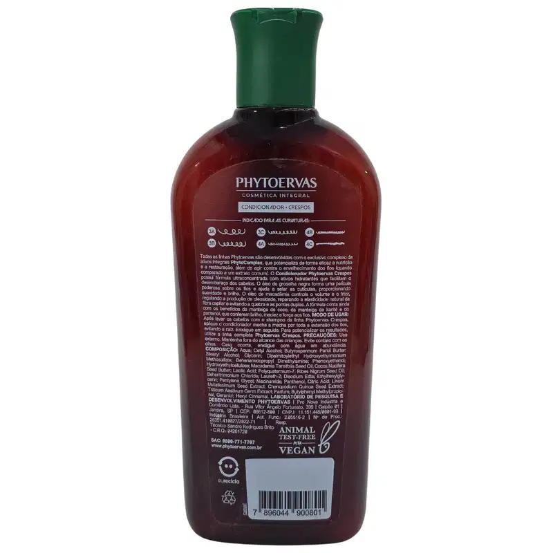 Phytoervas Crespos Groselha Condicionador Negra & Óleo de Macadâmia 250ml