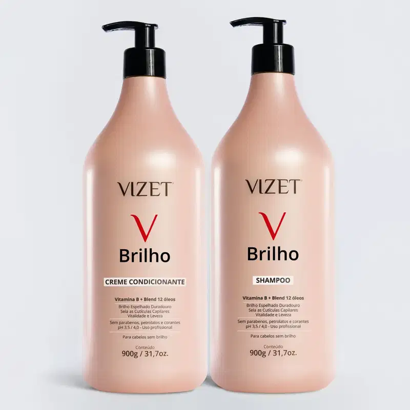 Combo Brilho Shampoo e Máscara Condicionante Vizet