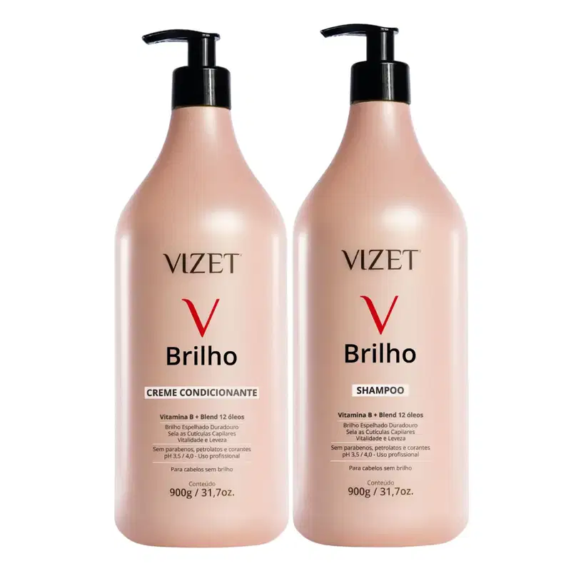 Combo Brilho Shampoo e Máscara Condicionante Vizet