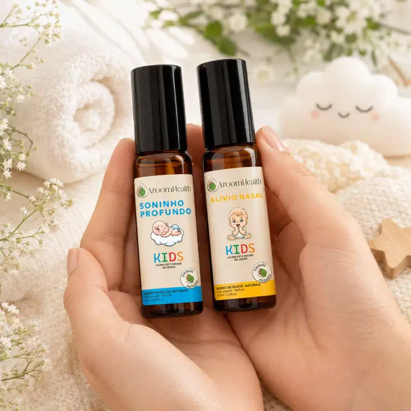 Kit 2 blends de óleos kids Soninho profundo e Alívio nasal em roll- on 10 ml cada - Fórmula exclusiva