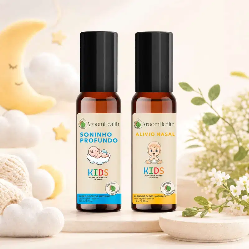 Kit 2 blends de óleos kids Soninho profundo e Alívio nasal em roll- on 10 ml cada - Fórmula exclusiva