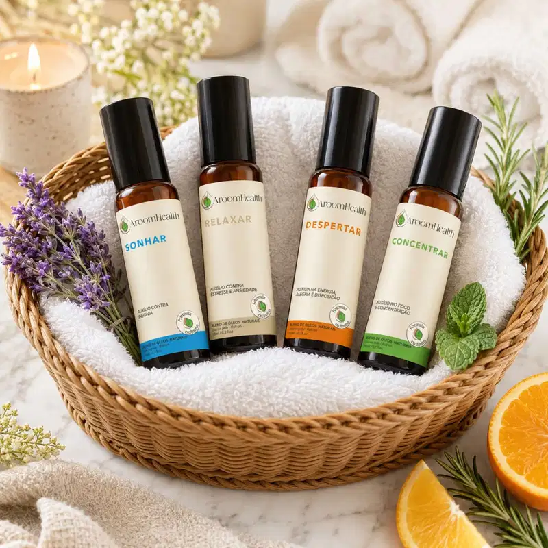 Kit 4 blends de óleos essenciais - Concentrar, Despertar, Relaxar e Sonhar roll-on - 10 ml cada