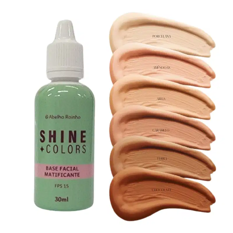 Abelha Rainha Shine Colors Base Líquida Matificante FPS 15 Chocolate 30ml