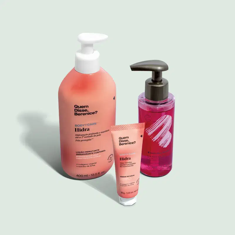 Kit Cleasing Oil +  Hidra Creme Hidratante Para as Mãos + Loção Hidratante Desodorante Corporal