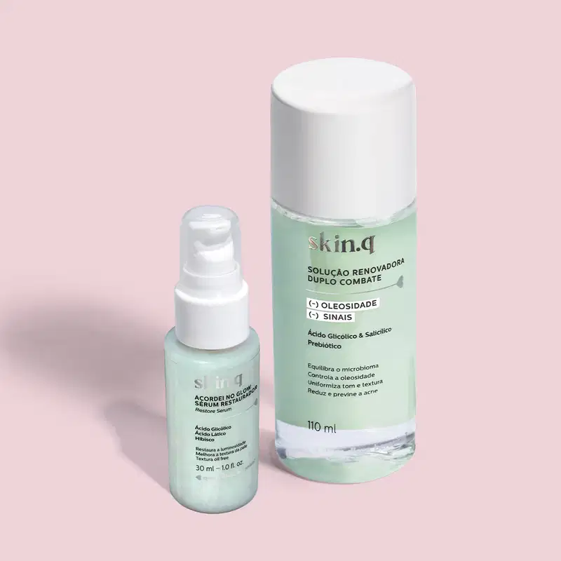 Combo Skin.q: Sérum Restaurador 30ml + Solução Renovador Facial 110ml