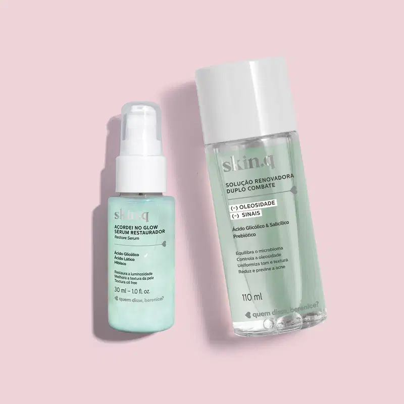 Combo Skin.q: Sérum Restaurador 30ml + Solução Renovador Facial 110ml