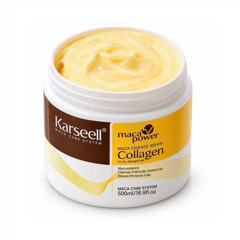 Máscara Collagen Karseell 500ml Original - Reparação Capilar Profunda + Escova Mágica