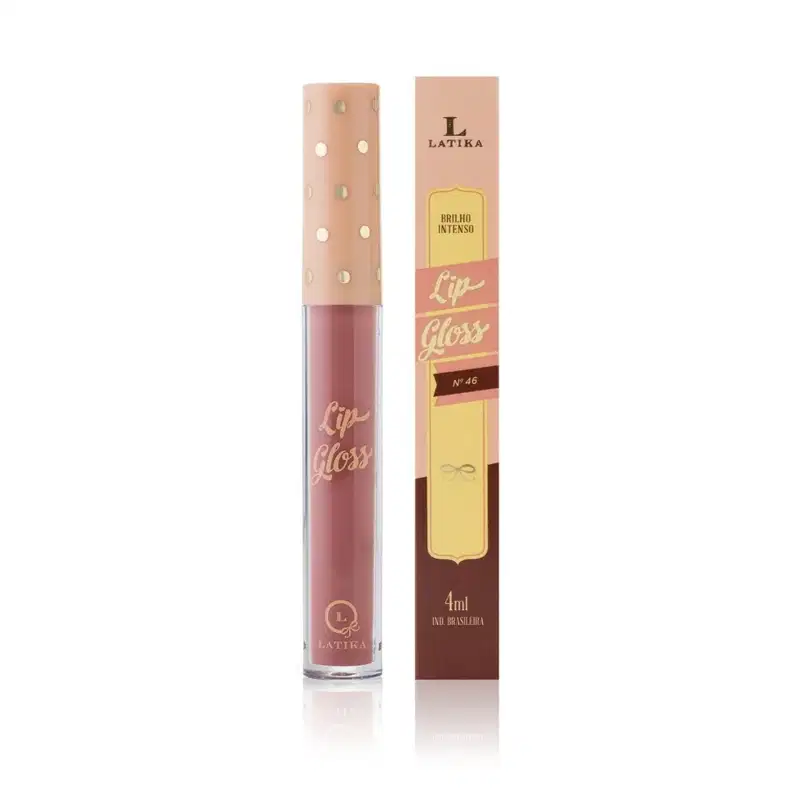 Kit 4 Lip Gloss Labial Latika Brilho Hidratante Efeito Molhado Cor Nude Elegante 41,46,48 e 50
