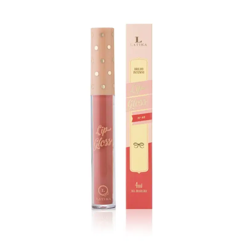 Kit 4 Lip Gloss Labial Latika Brilho Hidratante Efeito Molhado Cor Nude Elegante 41,46,48 e 50