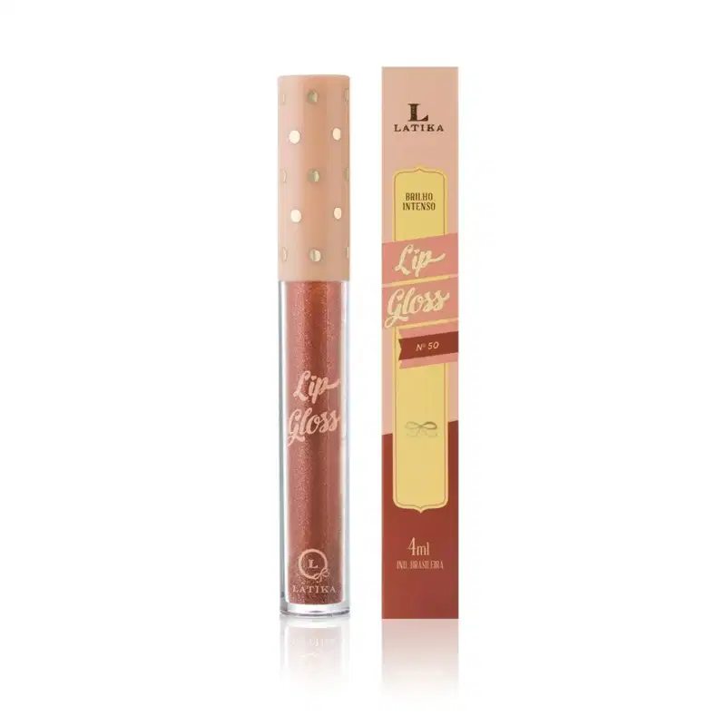 Kit 4 Lip Gloss Labial Latika Brilho Hidratante Efeito Molhado Cor Nude Elegante 41,46,48 e 50