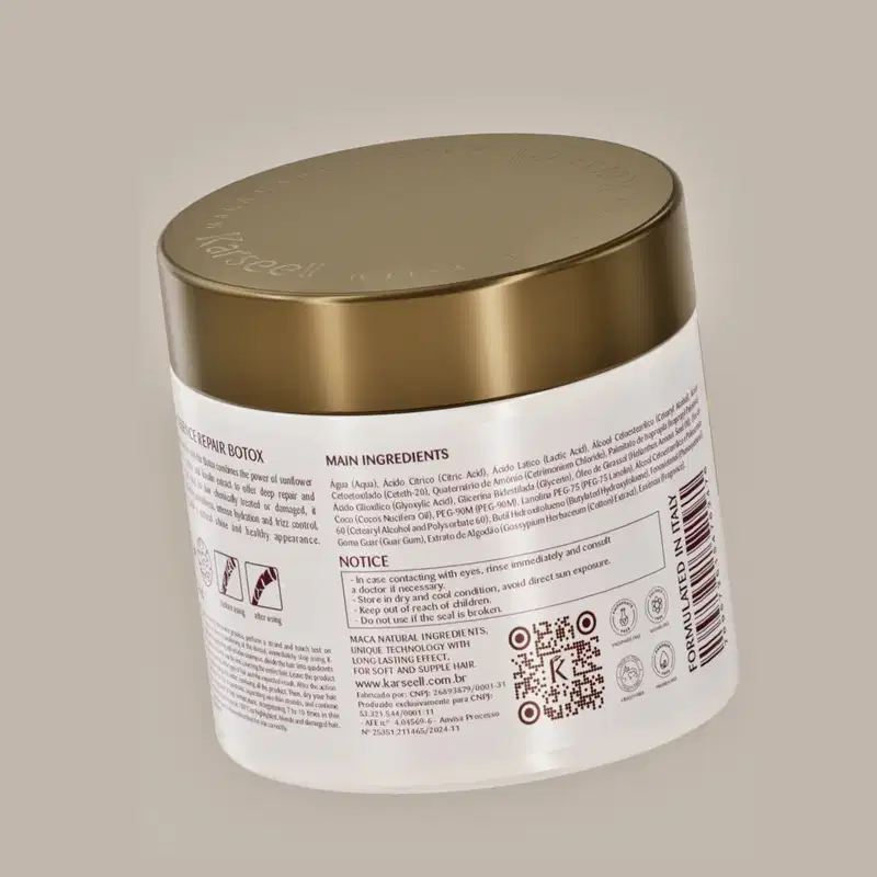 KBotox Collagen BTX Capilar Karseell 500g Maca Power + Kit Aplicação - Liso Espelhado
