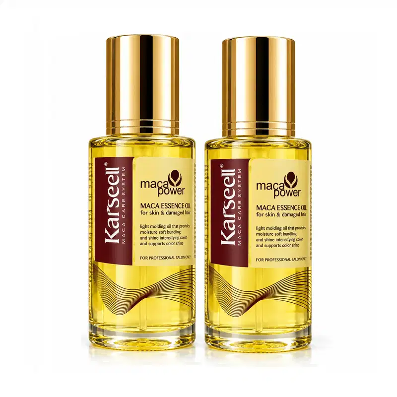 Kit 2 Óleos Capilares Karseell Maca Power Essence Oil 50ml Brilho e Maciez