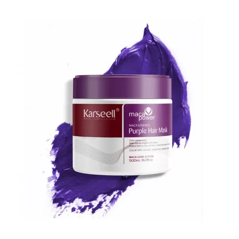 Kit Karseell Máscara Matizadora Purple 500ml + Óleo Maca Power 50ml + Escova