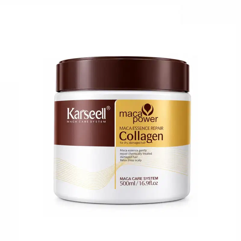 Kit Karseell Botox Collagen BTX 500ml + Máscara Collagen 500ml + Óleo Maca Power 50ml