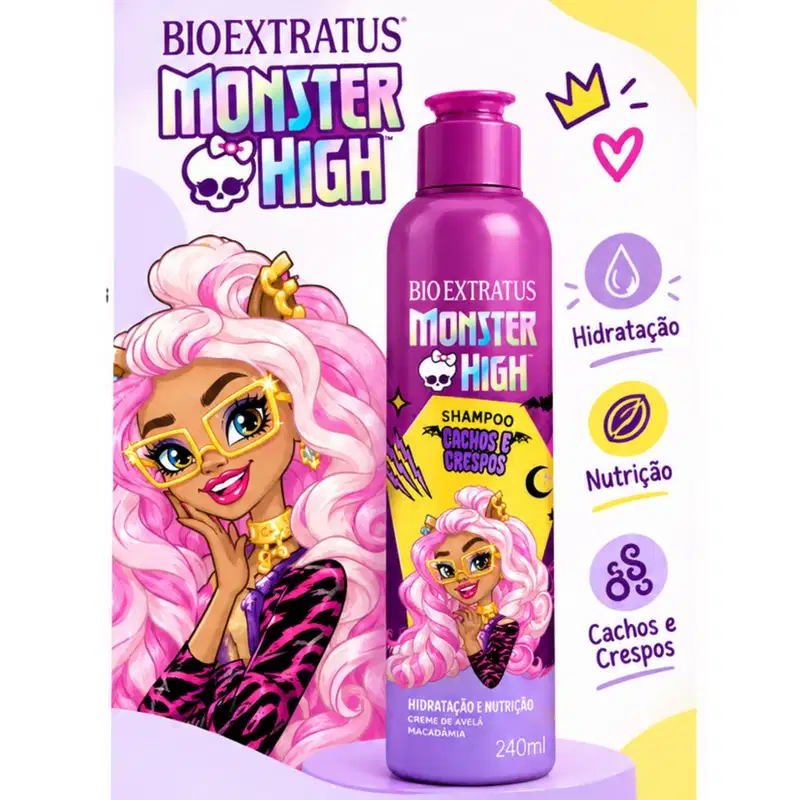 Shampoo Infantil Bio Extratus Monster High Cachos 240ml