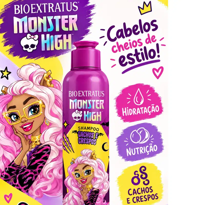 Shampoo Infantil Bio Extratus Monster High Cachos 240ml