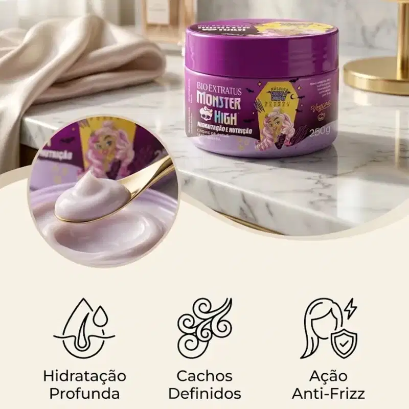 Bio Extratus Máscara Capilar Kids Monster High Cachos  250g