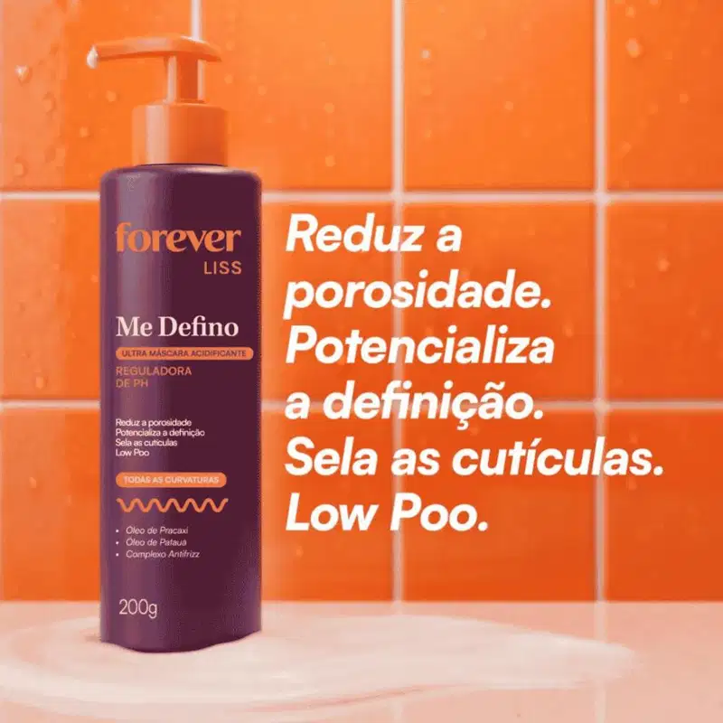 Máscara Acidificante Forever Liss Me Defino 200ml Low Poo