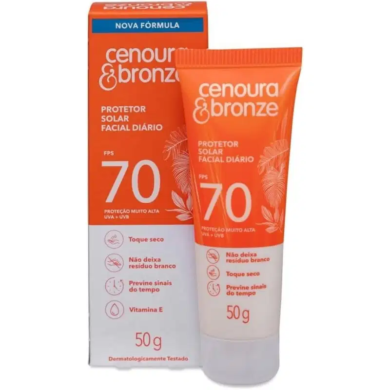 Cenoura & Bronze Protetor Solar Facial FPS 70 50g Diário