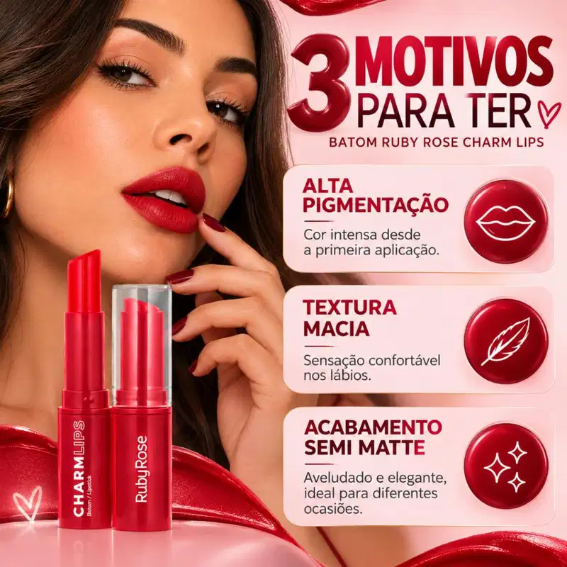 Batom Ruby Rose Charm Lips Cl14 Hb-l6001-14