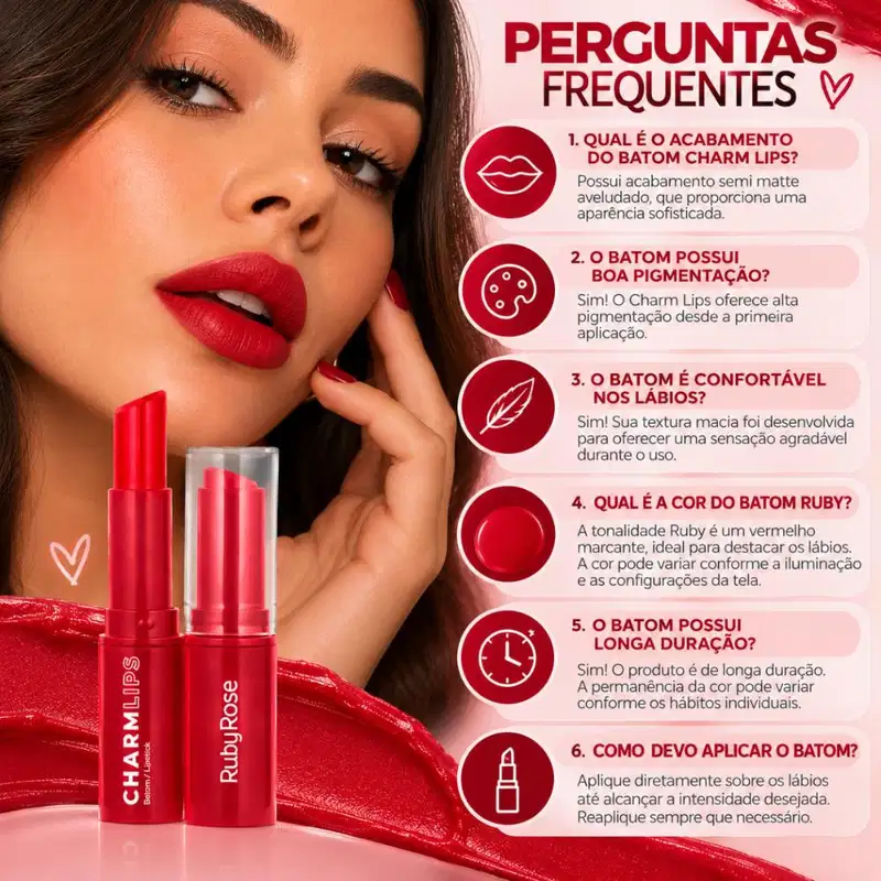 Batom Ruby Rose Charm Lips Cl14 Hb-l6001-14